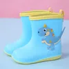 Rain Boots All Season Student Rain Boots for Boys Girls Yellow Blue Green Pink Waterproof Rubber Shoes with Removable Cotton Cover D04121 230912