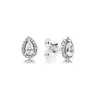 Authentic Pando Ra Vintage Heart Fans Earring S925 Sterling Silve Fine Women Earring Compatible European Style Jewelry 297912CZ Earring