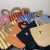 3 -stycksdesigner Summer Beach Weave Straw Tote Påsar Toppkvalitet Kvinnor broderi handväska axelväska lyx raffia triangel crossbody koppling ihåliga ut män väskor