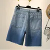 Jean femme 2023 été Denim Shorts taille haute pantalon grande taille droite jambe courte glands mode lambrissé