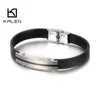 Bangle KALEN 22cm Fashion Genuine Leather Bracelet Men Stainless Steel Office Wrap Bracelet Jewelry Accessories 230911