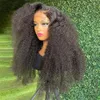 360 Krullend Menselijk Haar Pruiken voor Zwarte Vrouwen Zwarte Afro Pruik Hd 13x4 Kinky Krullend Kant Frontale pruik Preplucked Synthetische