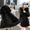 Płaszcz Down 5-14 lat nastolatków zimowa kurtka plus ciepły płaszcz z wiatrem dla dziewcząt z kapturem z kapturem parkas dzieci wierzchnia wierzchnia R230912