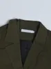 Kvinnors dikerockar EAM Kvinnor Dark Green Oregelbundet Big Size Lapel Lång ärm Löst fit Windbreaker Fashion Spring Autumn 2023 1DE27950 230912