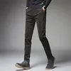 Men's Jeans Autumn Ly Fashion Men Gray Green Slim Fit Casual Corduroy Pants Korean Style Elastic Smart Business Classical202j