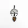 Rich Lucky Tree of Life Charms Water Drop Natural Stone Quartz Pendant Healing Crystal Jewelry Making Gift Wholesale