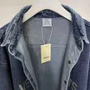 Chemises décontractées pour hommes Vestes en denim pour hommes surdimensionnés lavés bleus hommes femmes 1: 1 diamants en cristal lettre logo