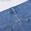 Saias designer denim saias longas mulheres cintura alta frente split bodycon saia verão moda vintage azul jeans saia com bolsos roupas por atacado 9695 l230912