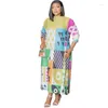 Ubranie etniczne Dashiki Afrykańskie sukienki dla kobiet jesień moda luźna długa sukienka maxi szata muzułmanin Abaya Boubou Nigeria Turkey Africa