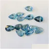 Lose Edelsteine, 10 Stück, birnenförmiger Londoner Blautopas, 3 x 5 mm, 4 x 6 mm, 5 x 7 mm, 3A Augenklar, guter Brillantschliff, 100 % natürlich für Gold