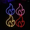 LED-strips Nachtverlichting Fire Flame Neon Sign Light LED Hangende Wandlamp Voor Slaapkamer Kinderkamer Bar Party Decor Verjaardag Kerstcadeau HKD230912