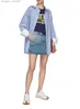 Skirts Spring/Summer Hollow out Patch Embroidered Decorative Denim Half Skirt Wrapped Hip Asymmetric Short Skirt L230912