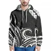 Camisas casuais masculinas Mapa Náutico Tribo Polinésia Tatuagem Estilo Samoano Havaiano Moda Moletom Manga Longa Hoodie Slim Homens Quentes