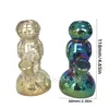 4.65 Mini Electroplating Iridescent Astronaut Glass Smoking Water Pipes Recycler Dab Rigs with Inline Percolator Color Randomly with 14mm Male Joint Bowl