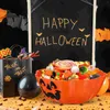 Conjuntos de vajilla Cuencos de ensalada de Halloween Terrarios Patrón de linterna de calabaza Plato Bandeja de frutas Forma de lámpara Plato divertido Pp Decoración de banquetes