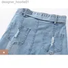 Spódnice Yocalor moda damowa damna dżinsowa spódnica z paskiem patchwork retro z wysokiej talii dżinsy plus 5xl dolne Y200326 L230912
