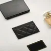 رفاهية C Fashion Woman Card Pattern Classic Caviar Cealted Cleant Clost Gold Hardware Mini Mini Black Wallet Designer Pebble 246b