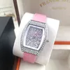 2023 Haute Qualité Hommes Femmes Montre Plein Diamant Glacé Sangle Designer FRANCK MULLER Montres Mouvement À Quartz Couple Amoureux Horloge Montre-Bracelet