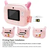 Fotocamera digitale per bambini con stampa istantanea 1080P Full HD Grande schermo da 2,4 pollici Fotocamera Polanroid per bambini Senza inchiostro Ragazze Ragazzi Stampa Supporto per fotocamera WIFI Connect