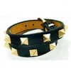Bangle Punk Geometric Textured Rivet Women 8 Färg Välj Luxury Personality Jewelry Brand Belt Buckle Wrist Armband Män Z309