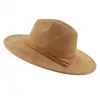 Wide Brim Hats Classical Suede 9.5Cm Fedora Hat For Women Men Church Jazz Decorate Formal Dress Ca Drop Delivery Fashion Accessories S Dhiyn