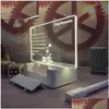 Calendário atacado transparente acrílico planejador reutilizável placa perpétua incluindo luzes led e marcadores de suporte drop delivery office dhyyj