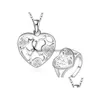 Ensembles de bijoux de mariage Ensembles de bijoux en trois pièces en forme de coeur en argent sterling 925 de haute qualité Dfmss743 Vente directe d'usine Mariage Ne Dhojl