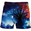 Pantaloncini da uomo stampati in 3D da spiaggia ad asciugatura rapida Blue Flame Fitness con divertente stampa di strada Moda 2023