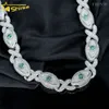 Nova chegada jóias hip hop 925 prata mal olho grande 15mm gelado moissanite cubana link chain