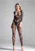 Sexy Set Sexy Design Schwarzer reifer Ganzkörper-Bodystocking ouvert 230808