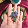 Brooches Medieval Heavy Luxury Full Purple Flower Brooch Women Enamel Pins