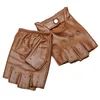 Перчатки с пятью пальцами Высококачественные мужские перчатки с полупальцами Дышащие нескользящие кожаные перчатки без пальцев для фитнеса Черные верблюжьи перчатки для вождения Мужские NAN7 230911