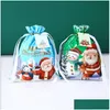 Cadeau cadeau Joyeux Noël Père Noël Dstring Goodie Sac de bonbons Fête Festivel Treat Cadeaux Emballage Drop Livraison Maison Jardin Fes Dhyni