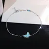 Link Bracelets 2023 Trend Retro Fashion Turquoise Butterfly Bracelet For Women Anniversary Gifts 925 Silver High Quality Jewelry.