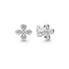 Authentique Pando Ra quatre pétales fleurs boucles d'oreilles S925 argent Sterling Fine femmes boucle d'oreille Compatible bijoux de style européen 297968CZ Earring