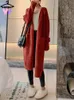 Femmes tricots t-shirts pulls tricoté Cardigan automne hiver doux coréen Long pull manteau paresseux haut ample Style Preppy femmes vêtements 230912