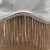 Kvinnors tankar mode sexig klubbkläder diamant tassel topps ärmlös hängande hals t skjortor smala lady bralette band mager kvinnlig tee