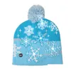 Chapeaux de fête 16 styles LED Noël Halloween Bonnets tricotés Enfants Bébé Maman 20x21cm Hiver Chaud Citrouille Bonhommes de neige Cloget Caps M10 Drop Otzhe