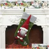 Christmas Decorations Gift Socks Plush Santa Stocking With Hanging Rope For Xmas Tree Ornament Eec2702 Drop Delivery Home Garden Festi Dhypb