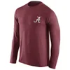 Camiseta personalizada Alabama Crimson Tide personalizar homens faculdade cinza vermelho jerseys tripulação pescoço mangas compridas camiseta tamanho adulto letras impressas