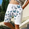 Men's Shorts Summer Beach Drawstring Elastic Waist 3D Print Graphic Butterfly Flower Short Casual Holiday Streetwear