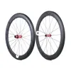 Ruote bici da strada EVO in carbonio profondità 60mm larghezza 25mm set di ruote tubolari per copertoncino full carbon con mozzi Straight Pull Personalizzabile LOGO324B