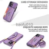 Cell Phone Cases Lanyard Zipper Wallet Phone Cases For iPhone 13 12 11 14 15 Pro Max X XS XR 8 7 6 Plus SE Leather Purse Card Holder Cover Coque x0912