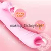 Massage G Spot Gode Silicone Vibrateur Chauffage Langue Évolutive Léchage Baguette Clitoris Masseur Sex Toys pour Femmes Adultes Jouets Sex Sh268B