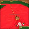 Christmas Decorations Home Ornaments Floor Er 90Cm Trees Skirts Decor Apron Santa Claus Round Tree Skirt Holiday Party Supplies Drop D Dhgeq