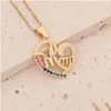 Colliers pendentifs 18 carats or micro pavé coeur maman pendentif collier pour femmes mère cadeau livraison directe Dhuep