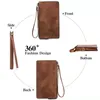 Genuine leather zipper women designer wallets vintage lady cowhide fashion casual coin zero card purses multi-function female phone clutchs no423