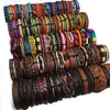 Bangle grossist 50st/parti vintage armband för män kvinnor armband läder armband armband multi-lagers manliga arm smycken ke2 230911