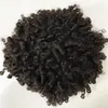 Naturalny kolor TOUPEE MĘŻCZYZN WŁOSOWE MAŁOŚĆ Human Virgin Hair Wymiana 12 mm Curl Pełne koronkowe jednostki dla czarnych męskich Fast Express de319n