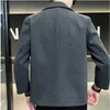 Herren Wollmischungen Herrenbekleidung Kurze einreihige Wolljacke/Männer Slim Fit Trenchcoat Männer Streetwear Lose Herbst Lässige Wolljacke 230911